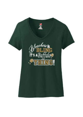 Hanes Ladies Bleachers & Bling Glitter Tee