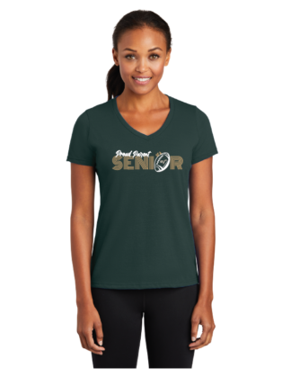Ladies V-Neck Football Senior Parent Tee