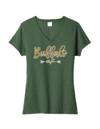 Port & Company Women's Glitter Buffalo Arrow Tee