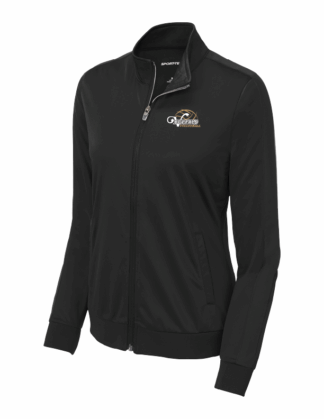 Ladies Black Tricot Full Zip Jacket (LST94)