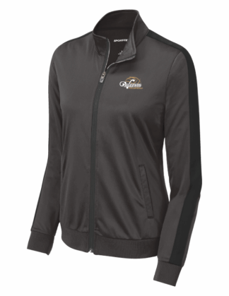 Ladies Grey/Black Tricot Full Zip Jacket (LST94)