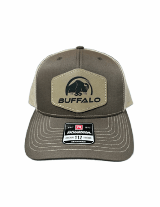 Richardson 112 Brown/Khaki Buffalo Half Circle Patch Trucker