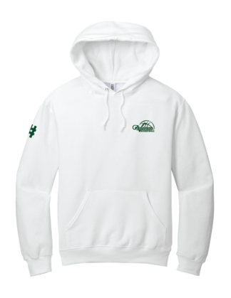 Adult White Cotton Blend Hoodie (996MR)